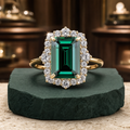 THE FLORENCE | EMERALD HALO RING